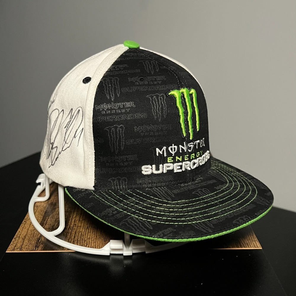 Monster Energy Supercross Ricky Carmichael #4 SIGNED Hat Fox Racing RARE 1 of 1